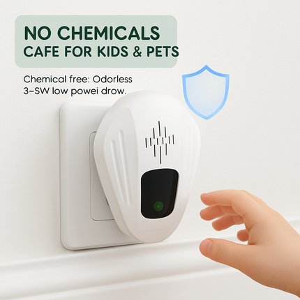 2 Pack Pest Control Device for Mosquitoes Cockroaches Rats Plug In Ultrasonic Insect Repellent Indoor for Bedroom Garage Warehouse Office
