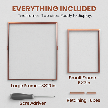 Rose Gold Metal Picture Frame, 2-Pack Set