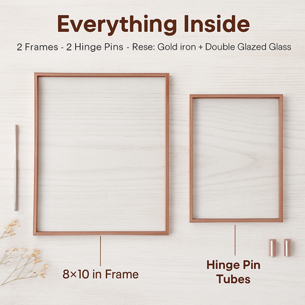 Rose Gold Metal Picture Frame, 2-Pack Set