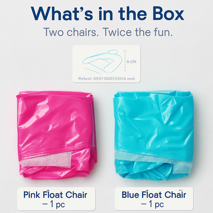 Inflatable Pool Chair 2-Pack Lounger with Cup Holders