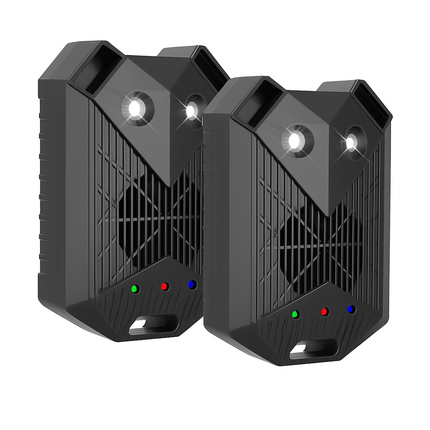 2 Pack Under Hood Ultrasonic Rodent Repeller Rodent Control Deterrent Chaser Blocker for Vehicle Indoor with Strobe Light 3 Power Supplies