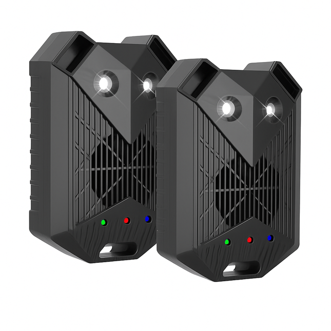2 Pack Under Hood Ultrasonic Rodent Repeller Rodent Control Deterrent Chaser Blocker for Vehicle Indoor with Strobe Light 3 Power Supplies