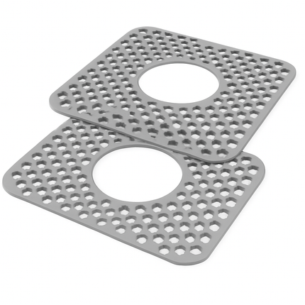Silicone Grid Sink Mat with Central Drain Hole