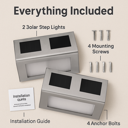 Solar LED Wall Light for Outdoor Steps Weatherproof