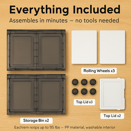 Foldable Storage Bins for Clothes, Toys and Books