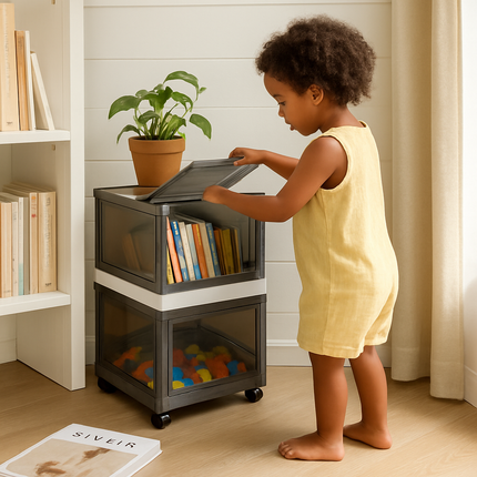 Foldable Storage Bins for Clothes, Toys and Books