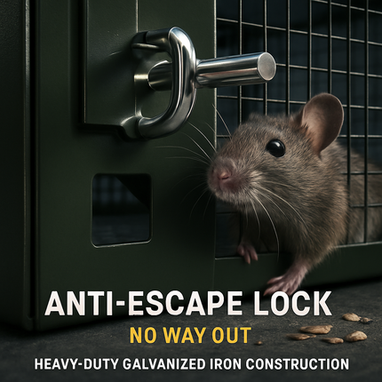 2Pack 15.35x4.72x3.94in 2-Door Humane Live Rat Trap Galvanized Iron Rodent Trap Cage Reusable for Home Garden Farm Warehouse