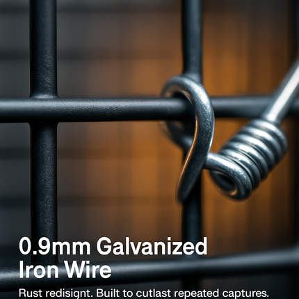 2Pack 15.35x4.72x3.94in 2-Door Humane Live Rat Trap Galvanized Iron Rodent Trap Cage Reusable for Home Garden Farm Warehouse