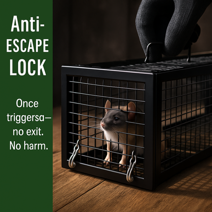 2Pack 15.35x4.72x3.94in 2-Door Humane Live Rat Trap Galvanized Iron Rodent Trap Cage Reusable for Home Garden Farm Warehouse