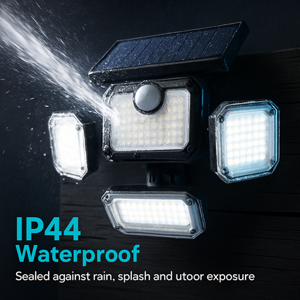 Solar Powered Wall Light with Motion Sensor and 4 Heads