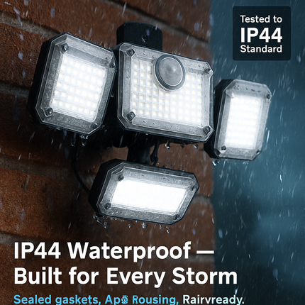 Solar Powered Wall Light with Motion Sensor and 4 Heads