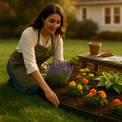 Non-Digging Plastic Garden Edging Kit for Lawn and Flower Beds