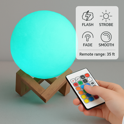 Moon Lamp Night Light with RGB Color Glow