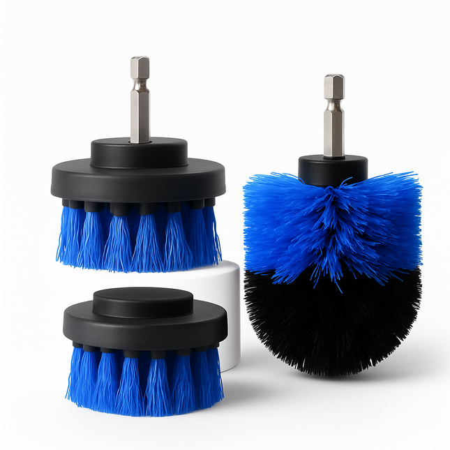 Drill Brush Cleaning Set for Tiles, Tubs & Sinks - Blue