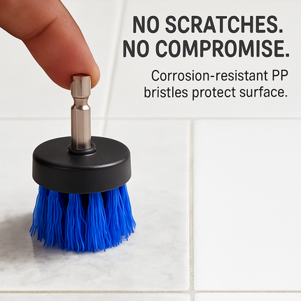Drill Brush Cleaning Set for Tiles, Tubs & Sinks - Blue