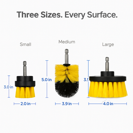 Drill Brush Cleaning Set for Tiles, Tubs & Sinks - Blue