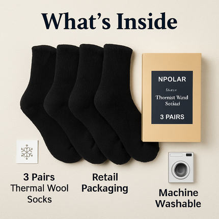 Men's Warm Wool Socks – Soft, Thermal Comfort (3 Pairs)