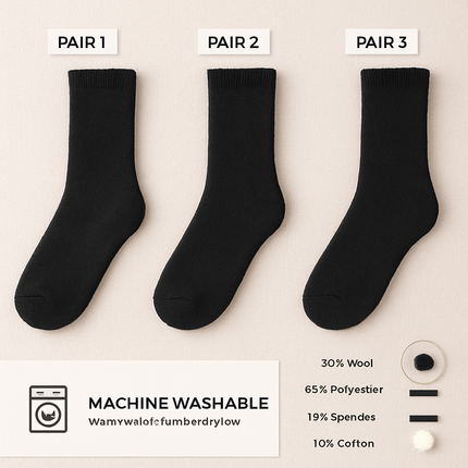 Men's Warm Wool Socks – Soft, Thermal Comfort (3 Pairs)