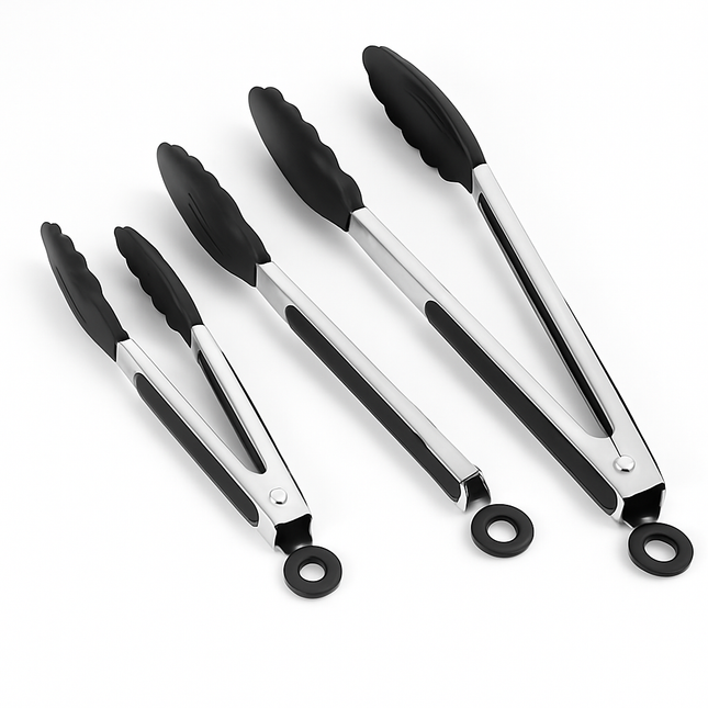 Silicone Tongs for High-Heat Grilling, Locking