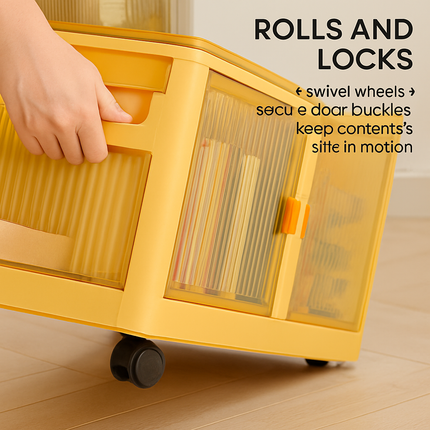 Foldable Storage Bins with Lid, 3-Piece Set