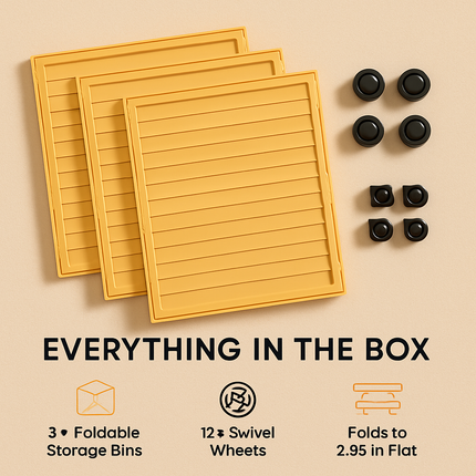 Foldable Storage Bins with Lid, 3-Piece Set