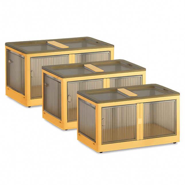 Foldable Storage Bins with Lid, 3-Piece Set