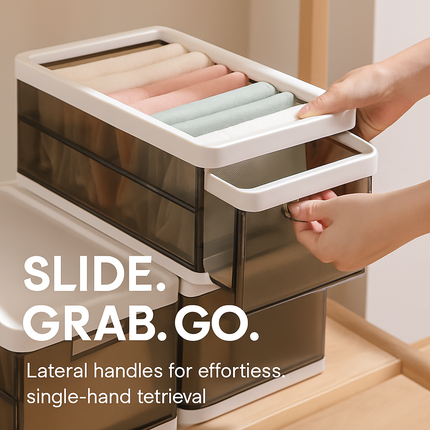 3 Pack Foldable Storage Bin with Lid Stackable Plastic Close