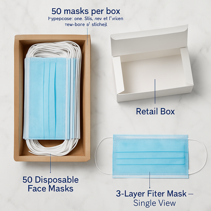 3-Layer Disposable Face Mask for Daily Protection