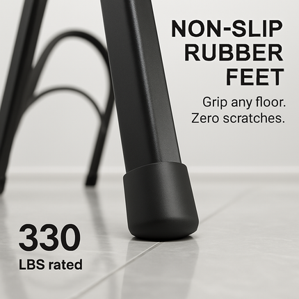 3-Step Foldable Ladder with Wide Pedals and Locking Safety