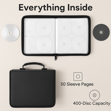 Disc Storage Case - Portable Disc Organizer