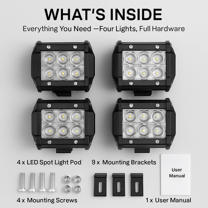 Dual Row LED Waterproof Spot Light Pod Cube