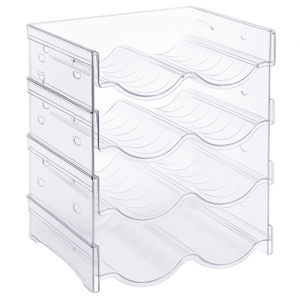 4 Tier Bottle Storage Holder - Transparent Stackable