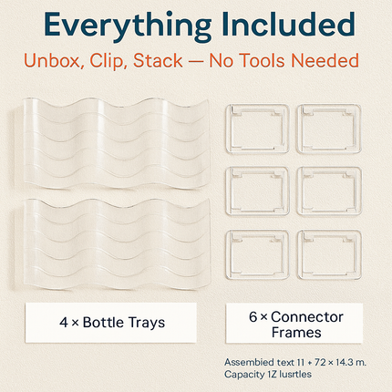 4 Tier Bottle Storage Holder - Transparent Stackable