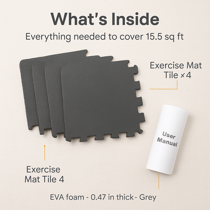 Puzzle Exercise Mat for Home Gym Interlocking Tiles