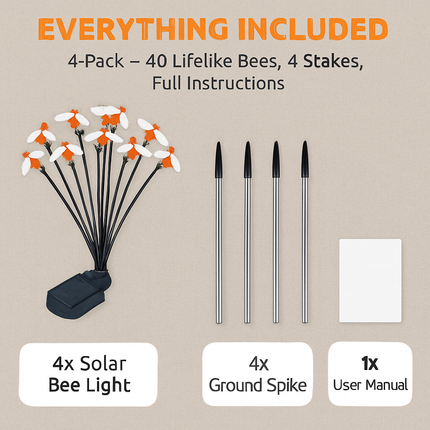 Solar Bee Stake Lights with 2 Lighting Modes