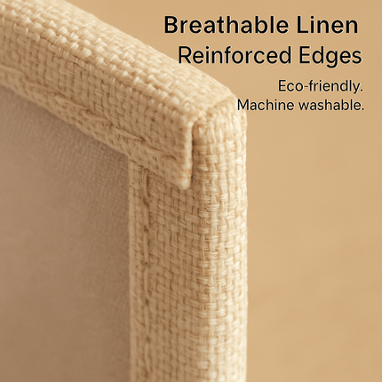 Foldable Linen Clothing Storage Bin with Clear Window