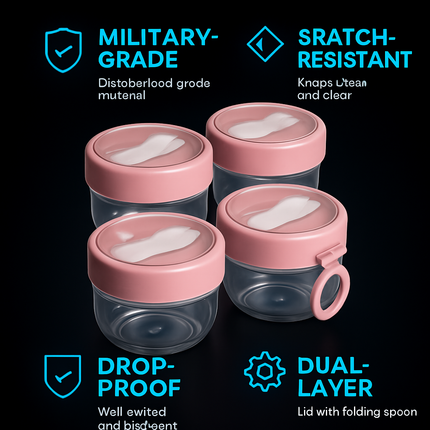 Overnight Oats Containers with Lids - Leak-Proof