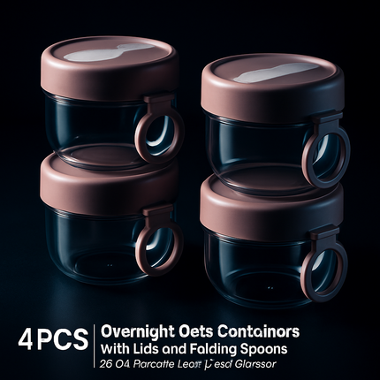 Overnight Oats Containers with Lids - Leak-Proof