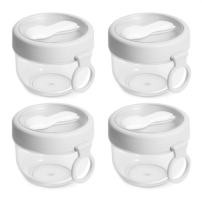 Overnight Oats Containers with Lids - Leak-Proof
