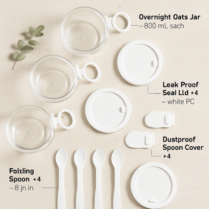 Overnight Oats Containers with Lids - Leak-Proof