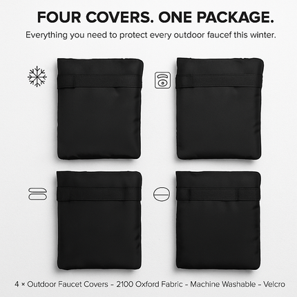 Outdoor Faucet Covers for Winter Freeze Protection - 4 Pack