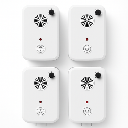 4Pack Plug In Ultrasonic Bat Repellent Indoor Bird Mouse Deterrent Device with 6 Adjustable Levels for Attic Garage Kitchen Warehouse