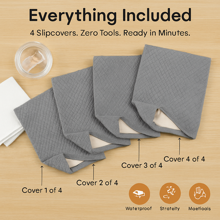 Waterproof Dining Chair Slipcovers Stretch Covers 4-Pack