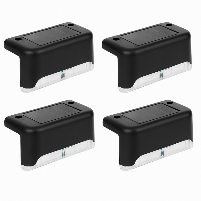Solar Powered LED Step Lights for Outdoor Stairs