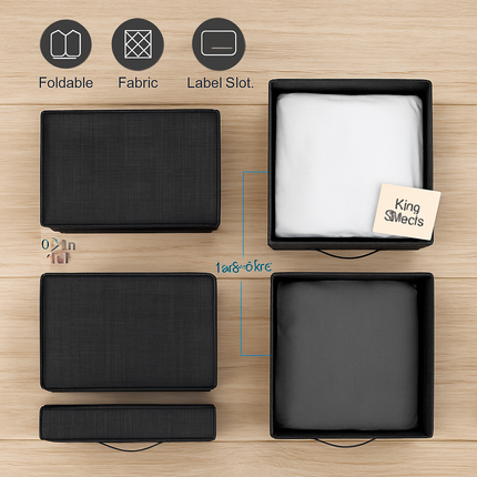 Foldable Bed Sheet Organizer Set Black Edition