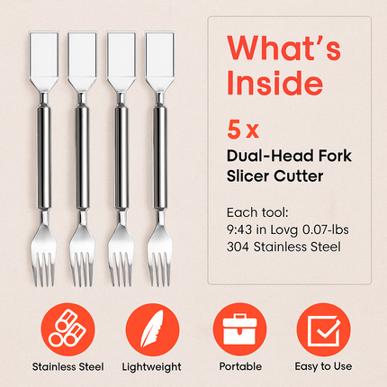 Watermelon Cutter Slicer Fork 2-in-1 Stainless Steel