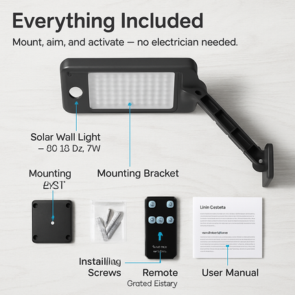 Solar Wall Light Outdoor PIR Motion Sensor