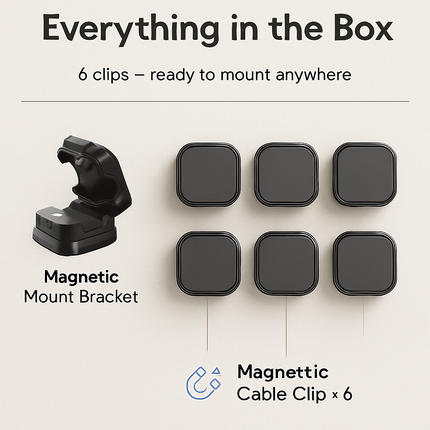 Magnetic Cable Clips - Adhesive Wire Organizer for Home
