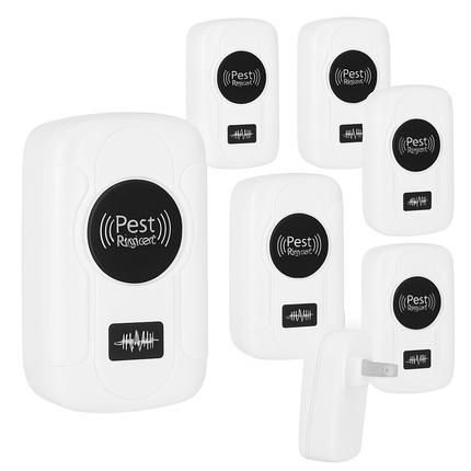 6 Pack 32-120KHz Ultrasonic Insect Repellent Indoor Plug In Bug Repellent Mosquito Roaches Mice Control with 3 Modes for Bedroom Garage Warehouse Offi