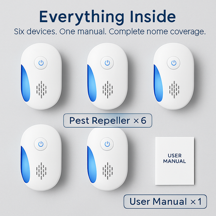 6 Packs Ultrasonic Pest Repellers Electric Plug-In Indoor Pest Control Mouse Repellent Chaser Deterrent Rodent Chaser with 2 Modes for Home Kitchen Of